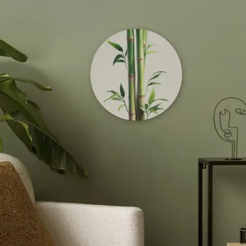 Bamboestengels - Sierlijk - Groen Akoestische PET Vilt - Rond klein -sfeer2