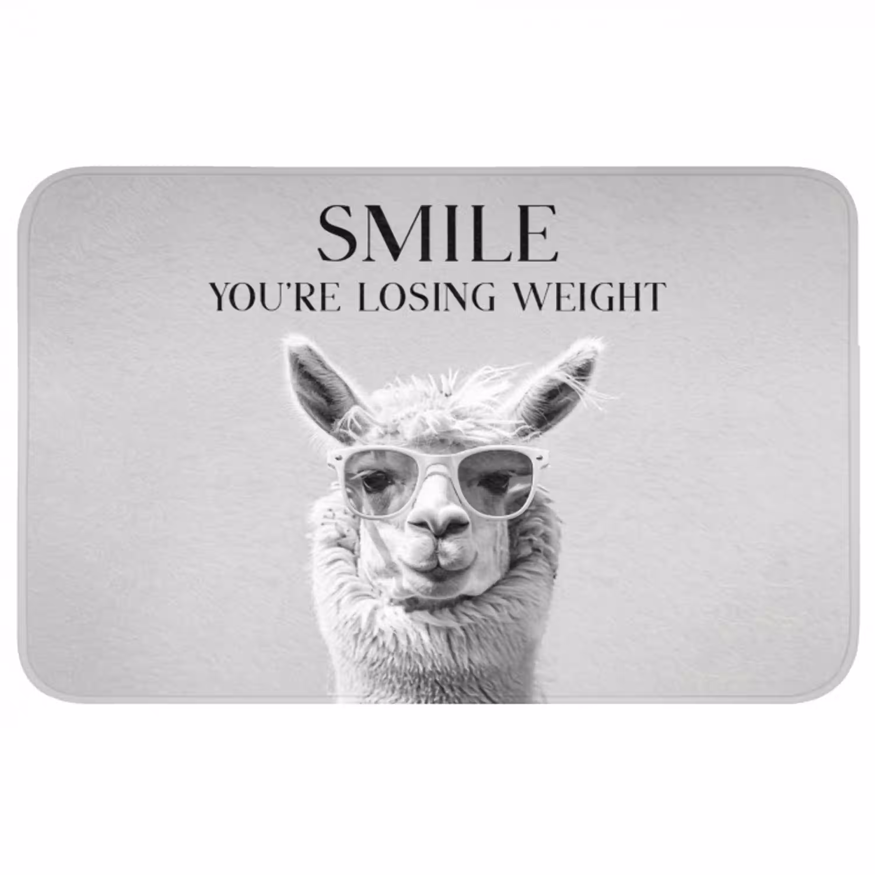 Quotes - Lama - Smile - Spreuken - Grijs WCmat middel -3d