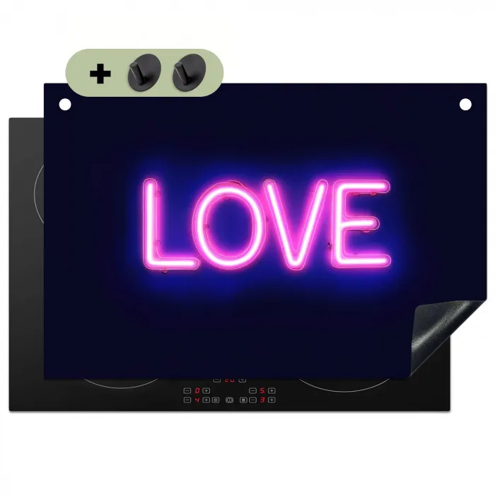 Neon - Love - Valentijn Inductie beschemer met haakjes klein -3d