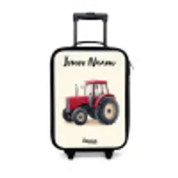 Tractor - Getekend - Rood Kinderkoffer - Zwart klein -3d