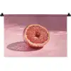 Grapefruit - Roze - Disco - Shiny Wandkleed katoen klein -zz3d