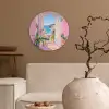 Roze - Buiten - Verf Wandcirkel kunststof plaat 5mm dik klein -sfeer1