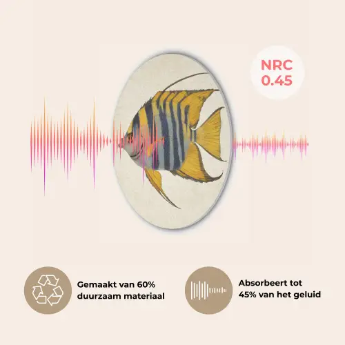 Vis - Sierlijk - Vinnen - Illustratie Akoestische PET Vilt - Rond klein -USP_NL