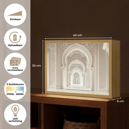 Moskee - Architectuur - Ramadan - Islamitische Light Box met batterij (Wandlamp) middel -USP_websiteoverzichtNL
