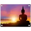 Boeddha silhouet bij zonsopgang tuinposter los doek klein -3d