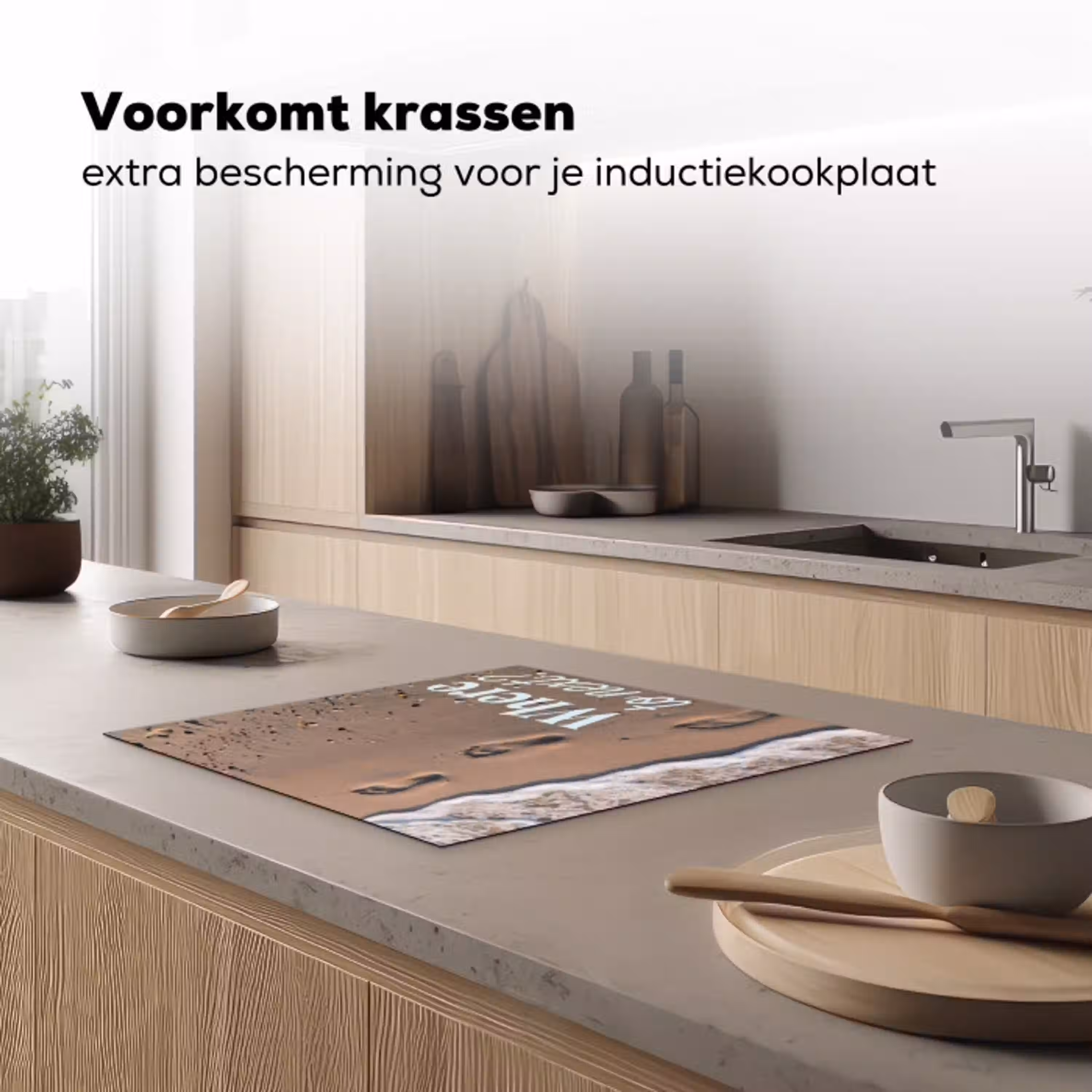 Where to next - Strand - Voetstappen Inductie beschermer vinyl 3mm middel -sfeer1