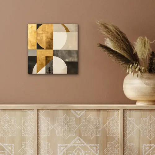 Abstract - Goud - Grijs - Vormen - Geometrisch aluminium wit klein -sfeer4