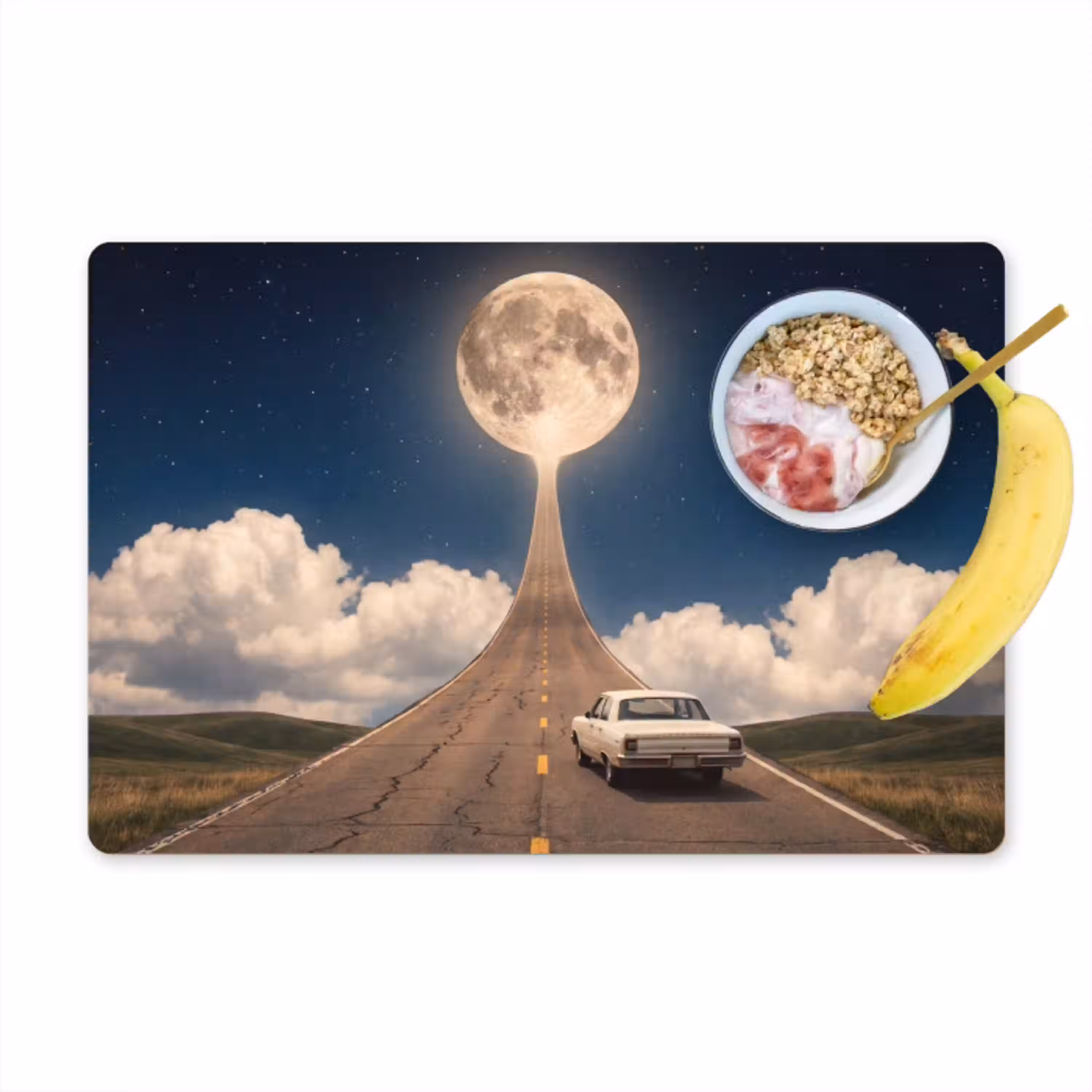 Weg - Maan - Nacht Placemat vinyl groot -zzzproduct_Kitchenyeah-website