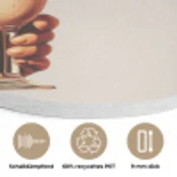 Milkshake - Kers - Rietje Akoestische PET Vilt - Rond klein -closeup_DE