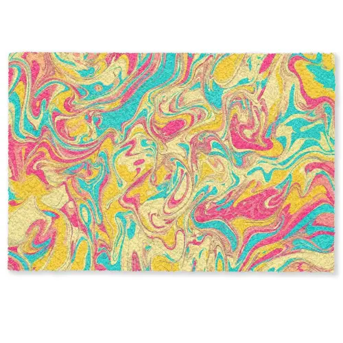 Geel - Roze - Blauw - Retro Deurmat klein -zkaufland3d