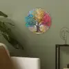 Boom - Kleurrijk - Grijs - Modern Akoestische PET Vilt - Rond klein -sfeer2