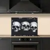 Schedels - Zwart - Contrast keuken achterwand spatscherm klein -sfeer1