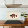 Schubben - Rood - Vis - Vinnen keuken achterwand spatscherm klein -sfeer2