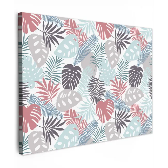 Inductie beschermer - Bladeren - Pastel - Jungle - Afdekplaat voor kookplaat Tuinposter op houten frame 2 cm dik klein -3d