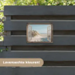 Doorkijk - Helmgras - Duinen - Zee - Landschap tuinposter los doek klein -sfeer3