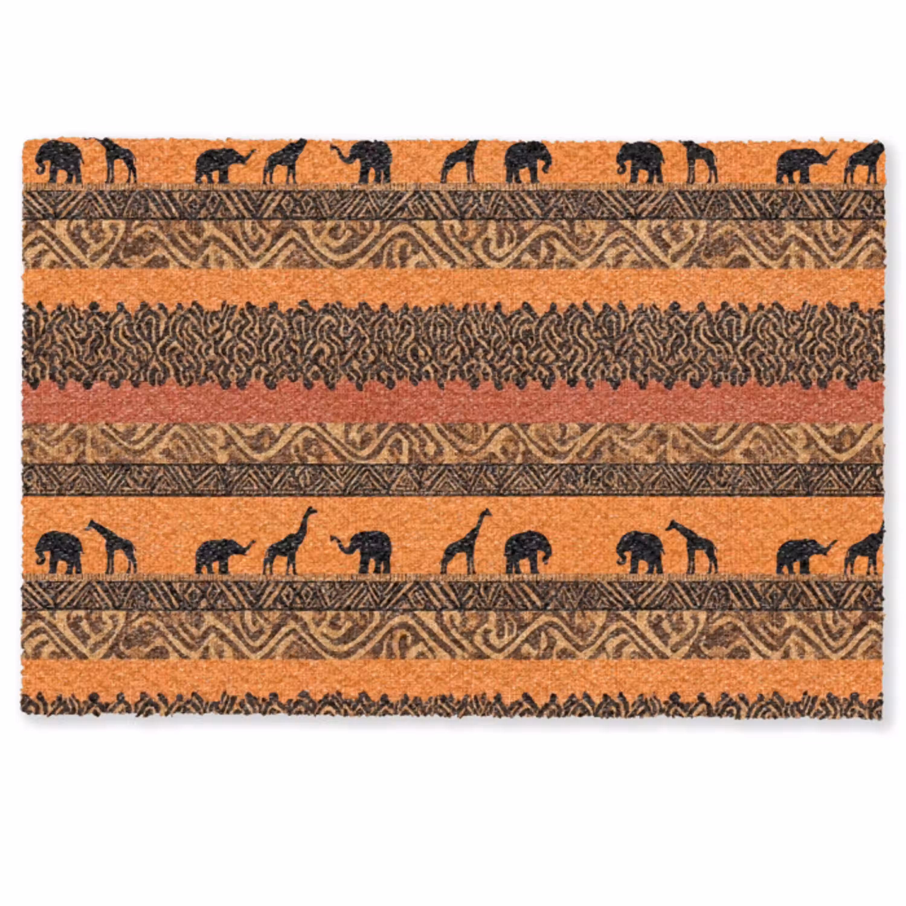 Oranje - Safari - Afrikaans - Dieren - Patroon Deurmat klein 898 -zkaufland3d