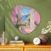 Roze - Buiten - Verf Wandcirkel Organisch Plexiglas middel -sfeer2