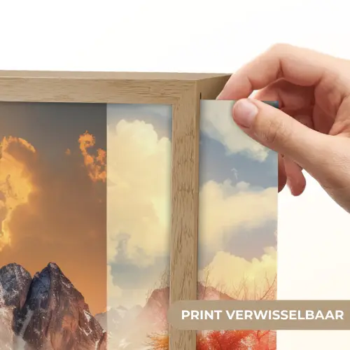 Landschap - 4 seizoenen - Natuur - Winter - Lente - Zomer - Herfst Light Box met batterij (Wandlamp) middel -USP_websiteprintNL