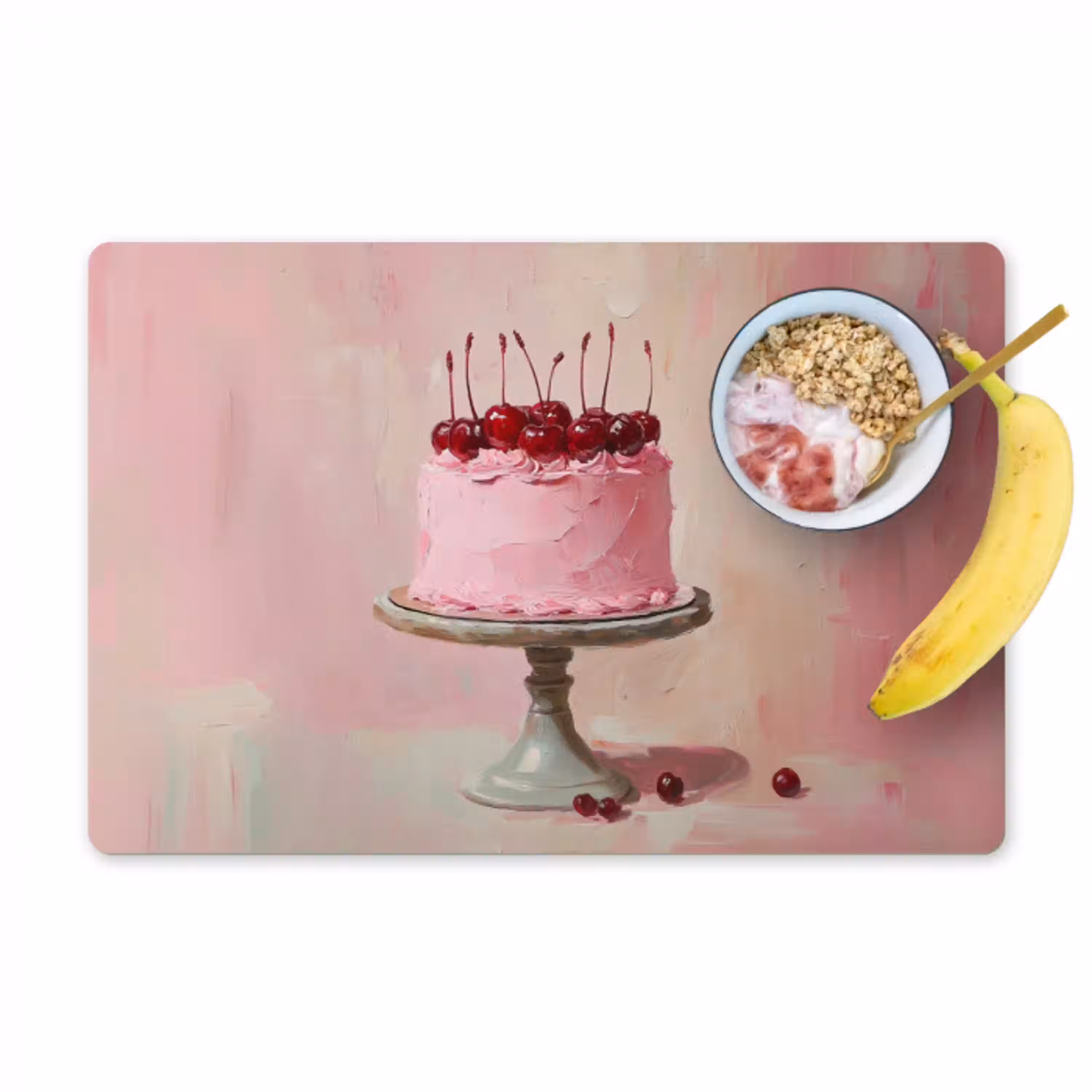 Taart - Pink - Cherry Placemat vinyl groot -zzzproduct_Kitchenyeah-website