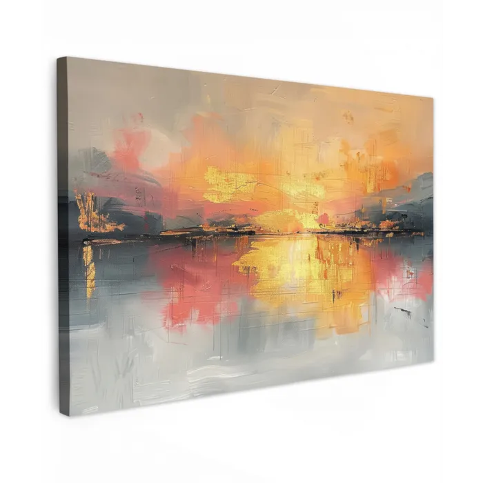 Modern - Abstract - Goud - Roze canvas 2cm klein -z3d