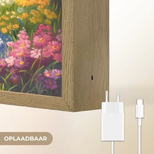 Natuur - Landschap - Bloemen - Kleurrijk Light Box met batterij (Wandlamp) middel -USP_websiteoplaadbaarNL