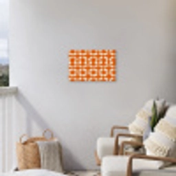 Oranje - Organische vormen - Wit Tuinposter op houten frame 2 cm dik klein 845 -sfeer1