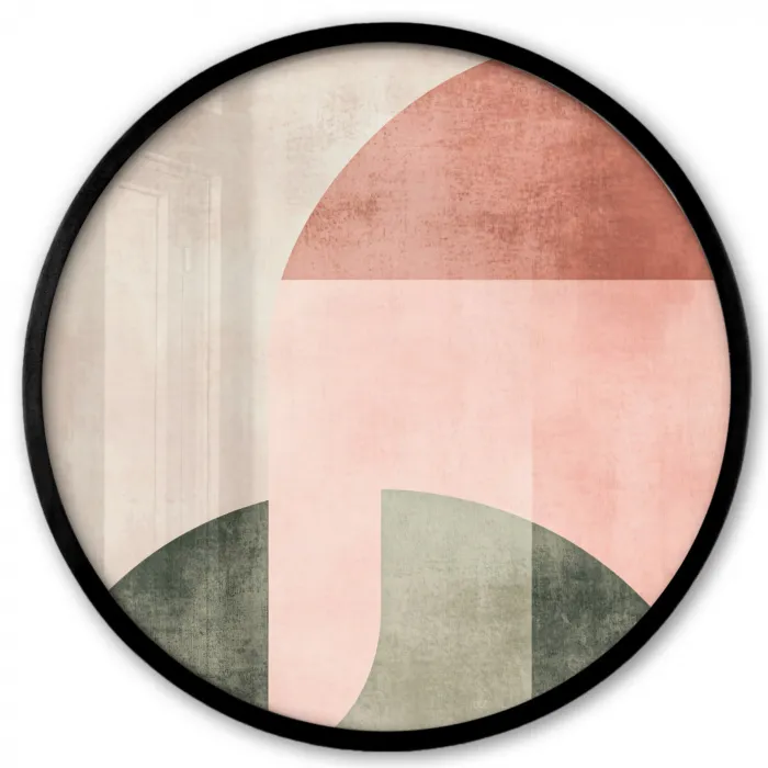 Cirkel - Abstract - Roze Fotolijst rond zonder passe partout klein -3d