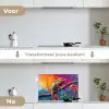 Kameleon - Tak - Gestreept - Bladeren keuken achterwand spatscherm klein -voor_na_NL