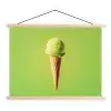 Hoorntje - Schepijs - Groen textielposter latten blank klein -3d