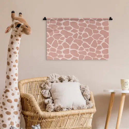 Giraffe - Lichtroze - Warm - Roze Wandkleed katoen klein 269 -wsfeer5_kind