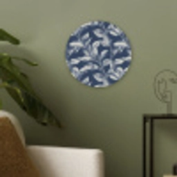 Botanisch - Patroon - Blauw Akoestische PET Vilt - Rond klein 838 -sfeer2