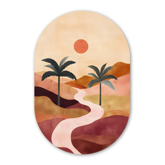 Muurovaal - Heuvels - Palmbomen - Abstract