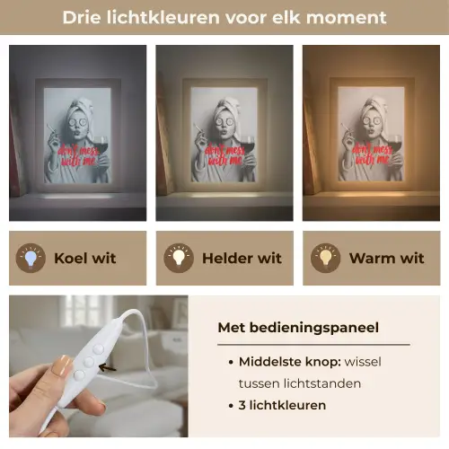 Don't mess with me - Wijn - Vrouw - Sigaret Light Box met kabel (Tafellamp) klein -USP_lichtkleurNL
