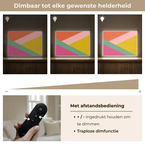 Driehoeken - Kleurrijk - Abstract Light Box met batterij (Wandlamp) middel -USP_dimbaarNL