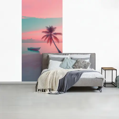 Zee - Boot - Zonsondergang fotobehang vinyl groot -slaapkamer