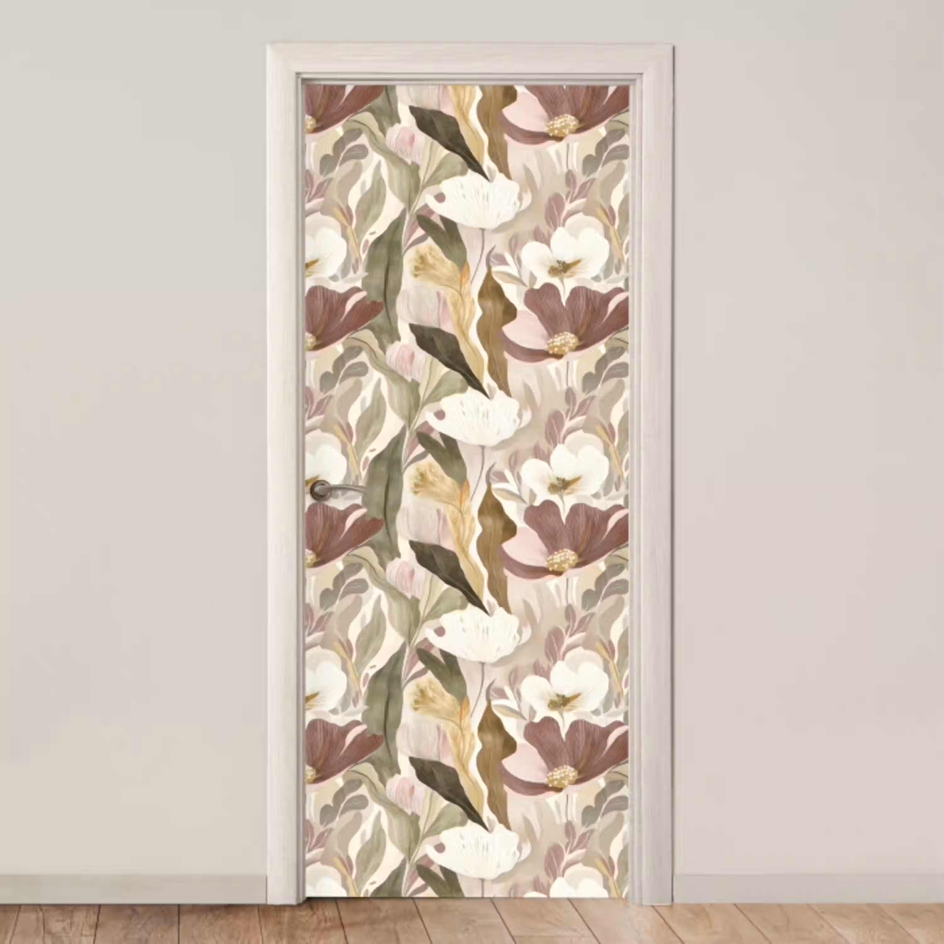 Bloemen - Aquarel - Kleurrijk deurposter klein 289 -3d_beige