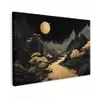 Gouden rivier - Bergen - Maan - Sterrenhemel canvas 2cm klein -z3d