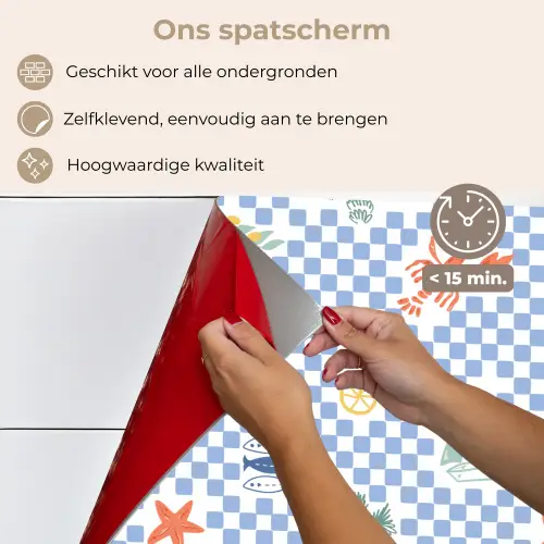 Zee - Sfeer -  Zeilboot - Blauw keuken achterwand spatscherm klein 900 -spatscherm_NL