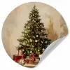 Kerstboom - Versierd - Kleurrijk Wandcirkel behangsticker klein -3d