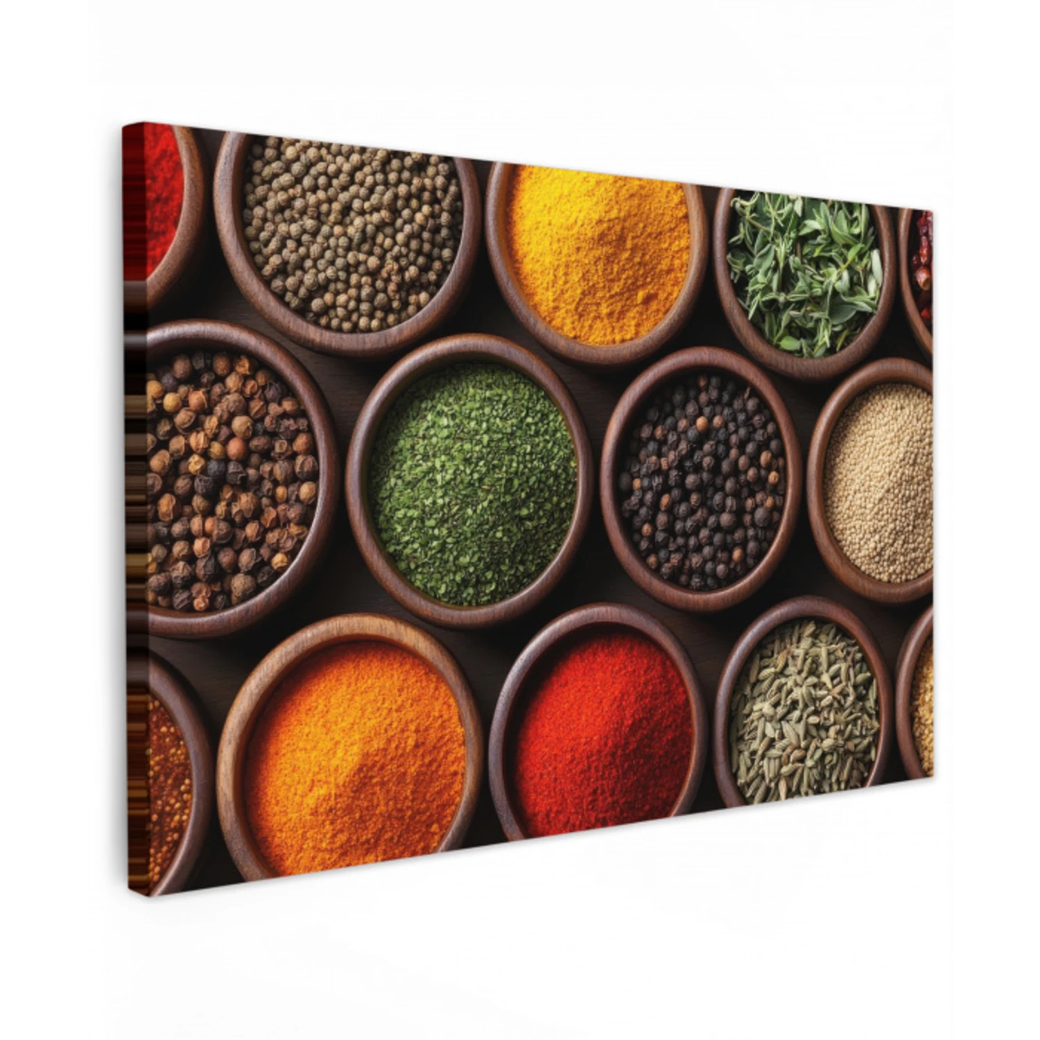 Bakjes - Hout - Kruiden - Kleurrijk Tuinposter op houten frame 2 cm dik klein -3d