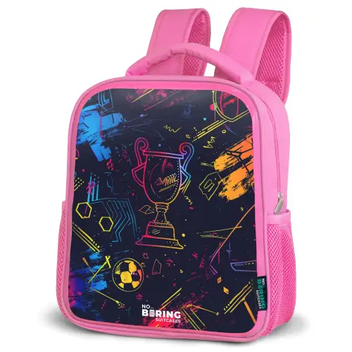 Neon sporttrofee design Kinderrugzak - Roze middel -schuin