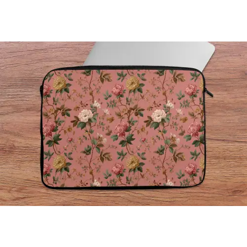 Klassiek - Botanisch - Roze laptophoes neopreen klein 279 -tafel