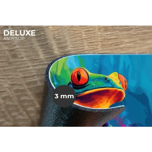 Kikker - Felgekleurd - Tak - Regenboog Placemat vinyl groot -closeup