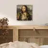 Mona Lisa - Kat - Leonardo da Vinci - Vintage - Kunstwerk - Oude meesters - Schilderij plexiglas 5mm klein -sfeer4