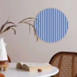 Klassiek - Strepen - Blauw Akoestische PET Vilt - Rond klein 838 -sfeer3