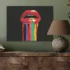 Lippen - Kleuren - Zwart PET vilt klein -sfeer2