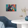 Graffiti - Wolf - Street art - Blauw poster papier klein -sfeer3