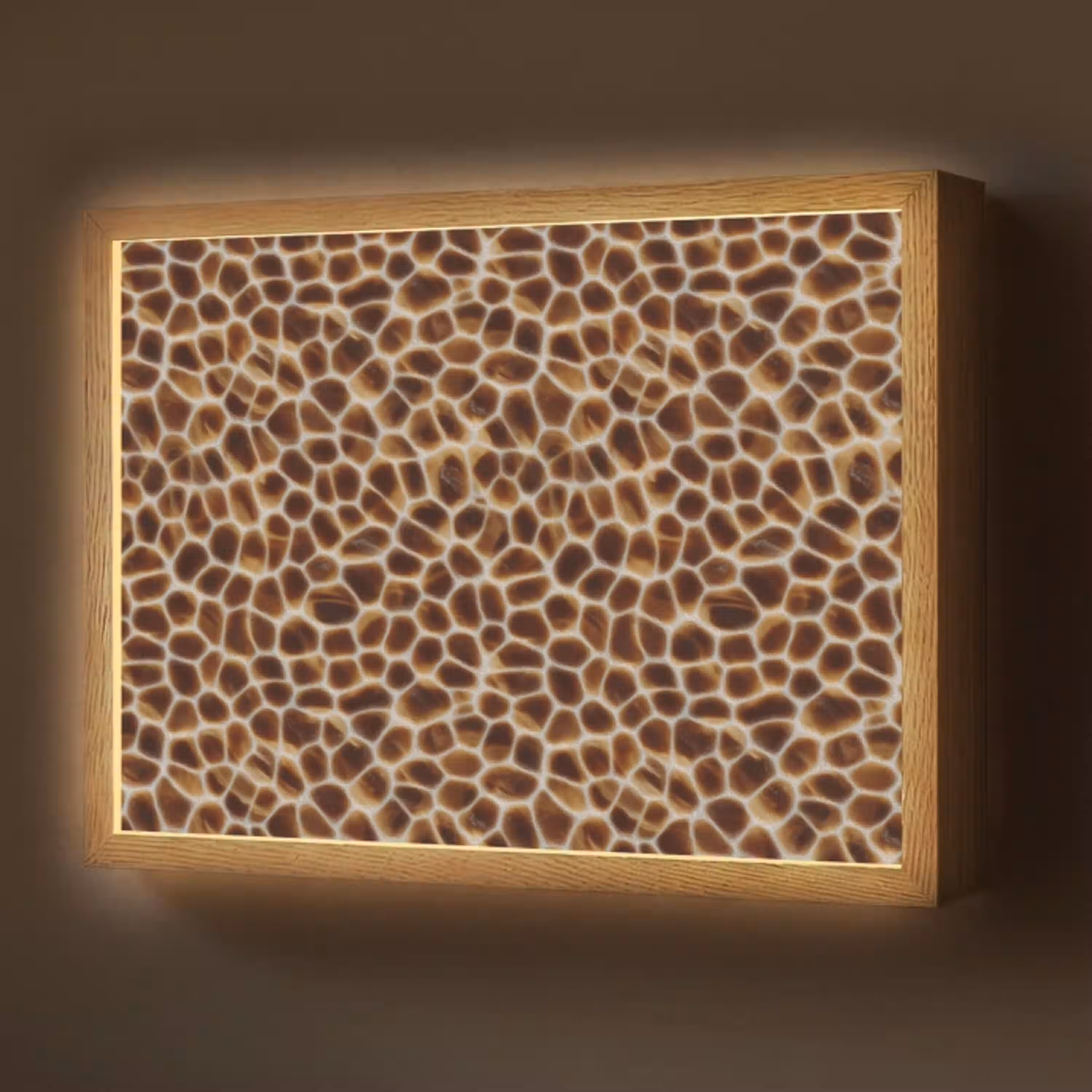 Schildpad - Patroon - Bruin Light Box met batterij (Wandlamp) middel 907 -z3d_website