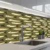 Vis - Patroon - Groen keuken achterwand 2 middel 871 -3d_schuin