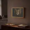 Leeuw - Goud - Druppels Light Box met batterij (Wandlamp) middel -sfeer1